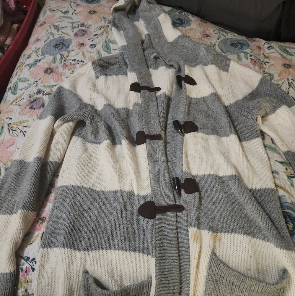 Long hooded cardigan